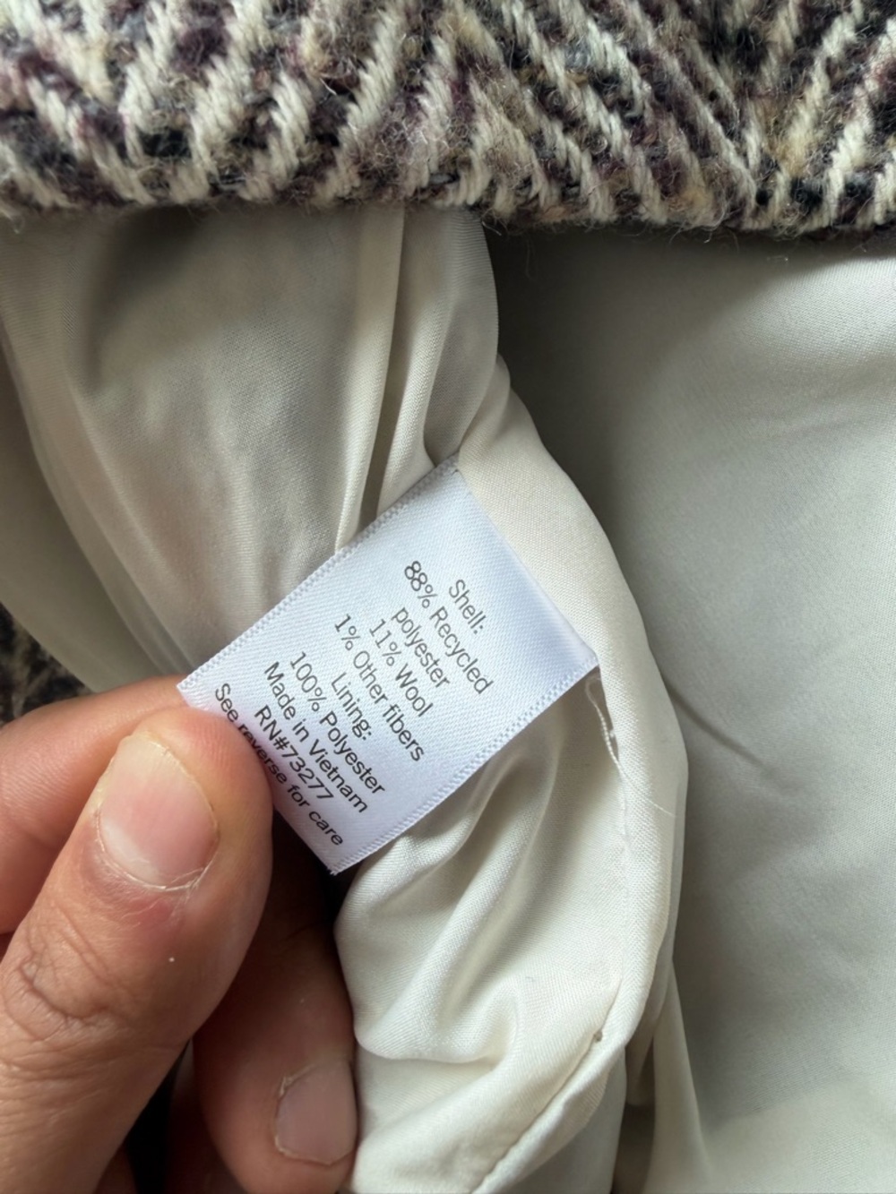 Nine West Brown Chevron Tweed Cropped Jacket - Picture 4 of 4